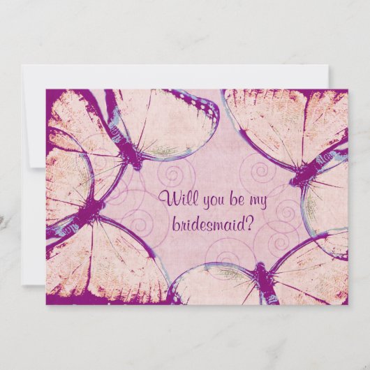 Invitation papillons clignotants roses tendre (Devant)