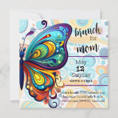 Invitation Papillons colorés | Brunch pour maman (Devant)
