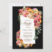 Invitation Papillons colorés Fête des mariées noire (Devant)