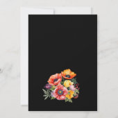 Invitation Papillons colorés Fête des mariées noire (Dos)