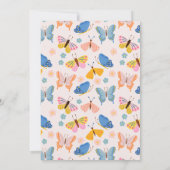 Invitation Papillons colorés mignons 1ère fête d'anniversaire (Dos)