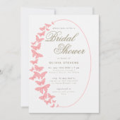 Invitation Papillons corail Boho Frame Elégante Fête des mari (Devant)