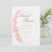 Invitation Papillons corail Boho Frame Elégante Fête des mari (Debout devant)