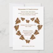 Invitation Papillons couleur chocolat Mariage design (Dos)