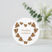Invitation Papillons couleur chocolat Mariage design (Debout devant)