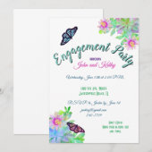 Invitation Papillons Dans Jardin De Succulentes Fête De Fianç (Devant / Derrière)