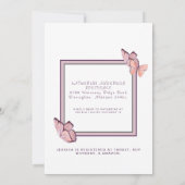 Invitation Papillons dans l'air doux bébé bébé douille fille  (Dos)