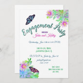 Invitation Papillons dans un Jardin de Succulentes Fête de Fi (Devant / Derrière)