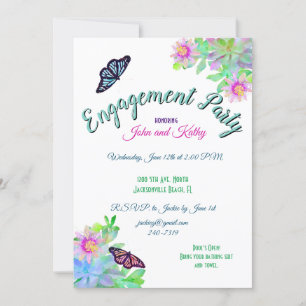 Invitation Papillons Dans Un Jardin De Succulentes Fête De Fi