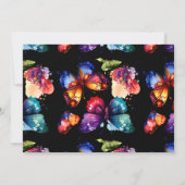 Invitation Papillons d'aquarelle Jardin coloré Anniversaire (Dos)