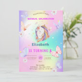 Invitation Papillons d'aquarelle Unicorn Holographie (Debout devant)
