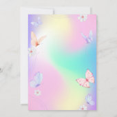 Invitation Papillons d'aquarelle Unicorn Holographie (Dos)