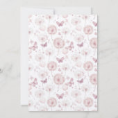 Invitation Papillons de bois et coeur Fée Premier anniversair (Dos)