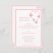 Invitation Papillons de couleur rose Mariage de conception ca (Devant / Derrière)
