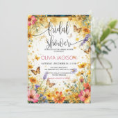 Invitation Papillons de fleurs sauvages Douche d'été nuptiale (Debout devant)