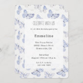 Invitation Papillons de lavande violet fille Anniversaire (Devant / Derrière)