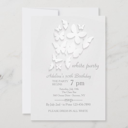 Invitation Papillons de Papier (Devant)