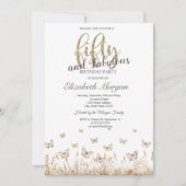 Invitation Papillons de prairie aquarelle 50e anniversaire (Devant)