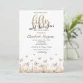Invitation Papillons de prairie aquarelle 50e anniversaire (Debout devant)