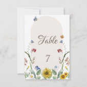 Invitation Papillons de tournesol fleur sauvage (Dos)