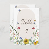 Invitation Papillons de tournesol fleur sauvage (Devant / Derrière)