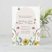 Invitation Papillons de tournesol fleur sauvage (Debout devant)