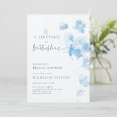 Invitation Papillons de vie Fête des mariées bleu romantique (Debout devant)