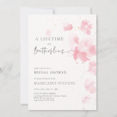 Invitation Papillons de vie Fête des mariées romantique de br (Devant)