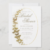 Invitation Papillons d'or Boho Frame Fête des mariées élégant (Devant)