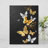 Invitation Papillons d'or et de blanc (Debout devant)