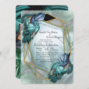 Invitation Papillons du Paradis/Tropical Turquoise Splash