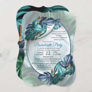 Invitation Papillons du Paradis/Tropical Turquoise Splash
