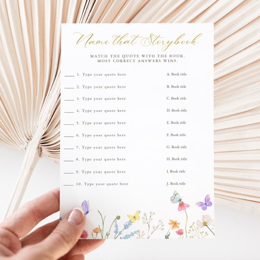 Invitation Papillons enchantés Nom floral que Storybook