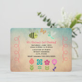 Invitation Papillons et abeilles Enfants Fête d'anniversaire (Debout devant)