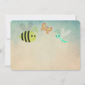 Invitation Papillons et abeilles Enfants Fête d'anniversaire (Dos)