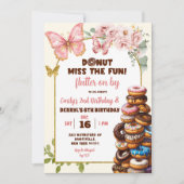 Invitation Papillons et beignes Jour d'anniversaire (Devant)