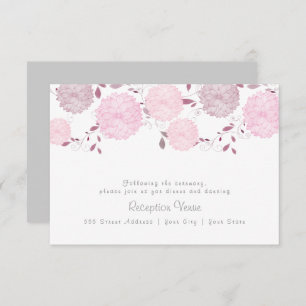 Invitation Papillons et chrysanthèmes roses Réception