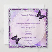 Invitation Papillons et diamants pourpres 40e anniversaire (Dos)