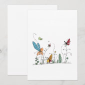 Invitation papillons et fées thème (Devant / Derrière)