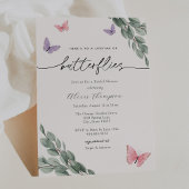 Invitation Papillons et Fête des mariées Eucalyptus