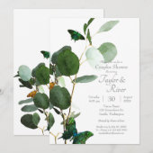 Invitation Papillons et feuillage à l'aquarelle (Devant / Derrière)