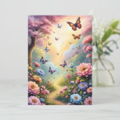 Invitation Papillons et fleurs (Debout devant)