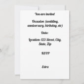 Invitation Papillons et fleurs (Dos)