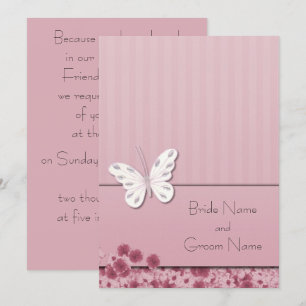 Invitation Papillons Et Fleurs