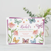 Invitation Papillons et fleurs (Debout devant)