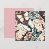 Invitation Papillons et fleurs brunes (Devant / Derrière)