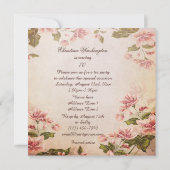 Invitation Papillons et fleurs d'amandes Vintages 70e anniver (Dos)