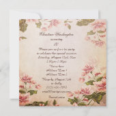 Invitation Papillons et fleurs d'amandes Vintages 80e anniver (Dos)