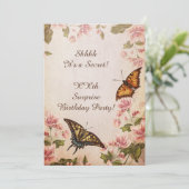 Invitation Papillons et fleurs d'amandes Vintages Surprise (Debout devant)