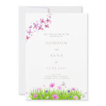 Papillons et fleurs Inviations Mariages